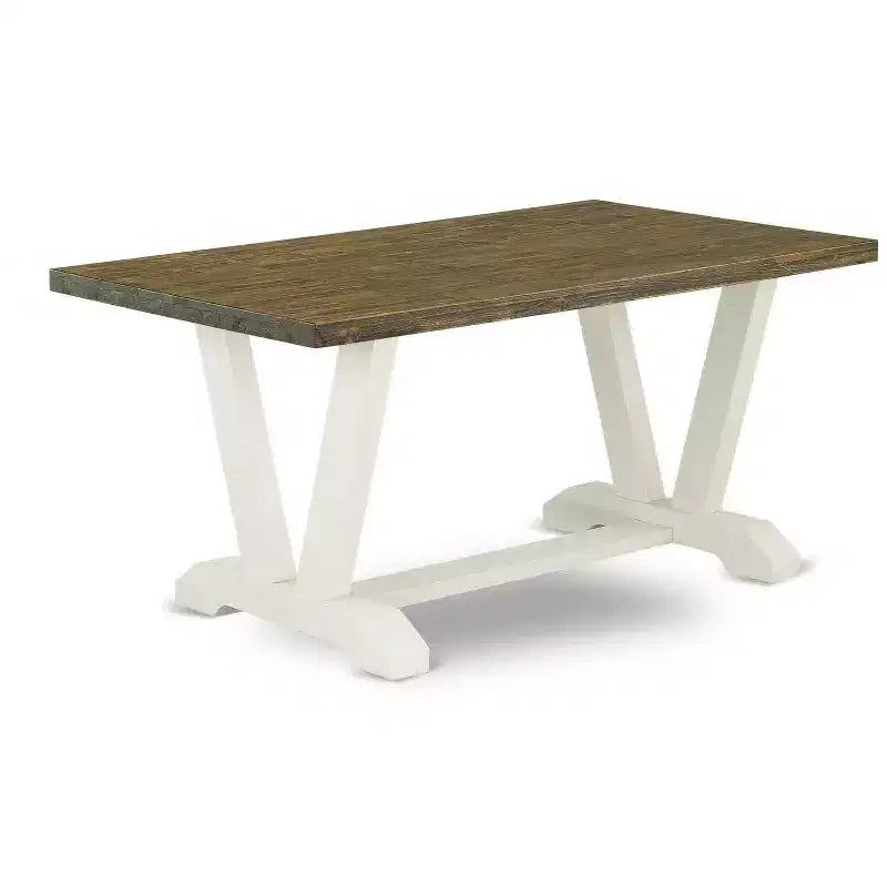 HomeStock 5-Pc Rectangle Natural Oak Finish Solid Wood Top Dining Table with 4 Upholstered Chairs