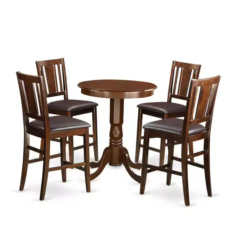 Counter Height Table Set with 4 Chairs - Modern Dinette Set for Kitchen or Dining Room