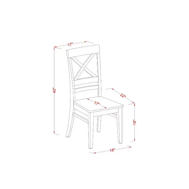HomeStock 5-Pc Buttermilk and Cherry Solid Wood Top - Dining Room Set - Seats 4