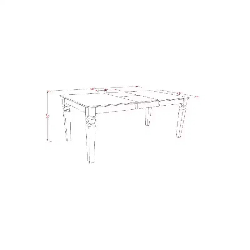 HomeStock 5-Piece Rectangle Buttermilk & Cherry Finish Solid Wood Top Dining table with 4 Chairs with Butterfly Leaf
