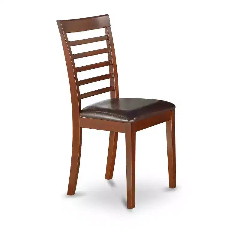 HomeStock 5-Pc Round Mahogany Finish Solid Wood Top Dining table with 4 Chairs
