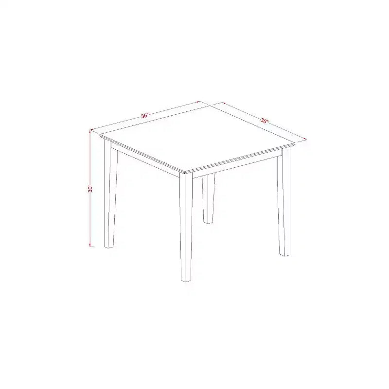 HomeStock 3-Pc Mahogany Finish Square Solid Wood Top Dining Table Set