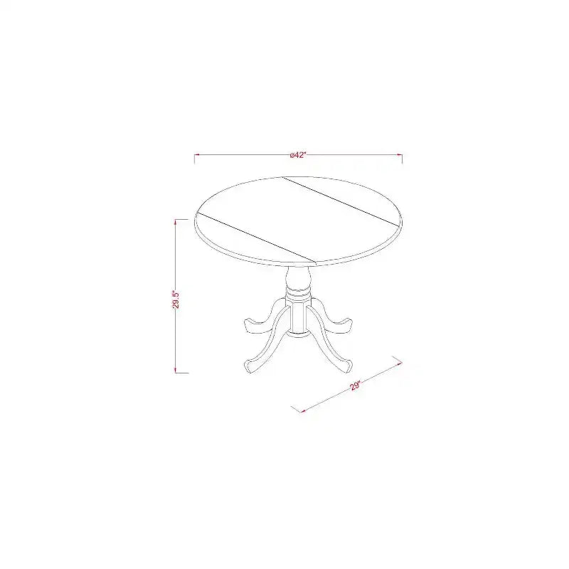 HomeStock 3-Pc Wire brushed Black Solid Wood Top - Round Dining Room Set - Seats 4