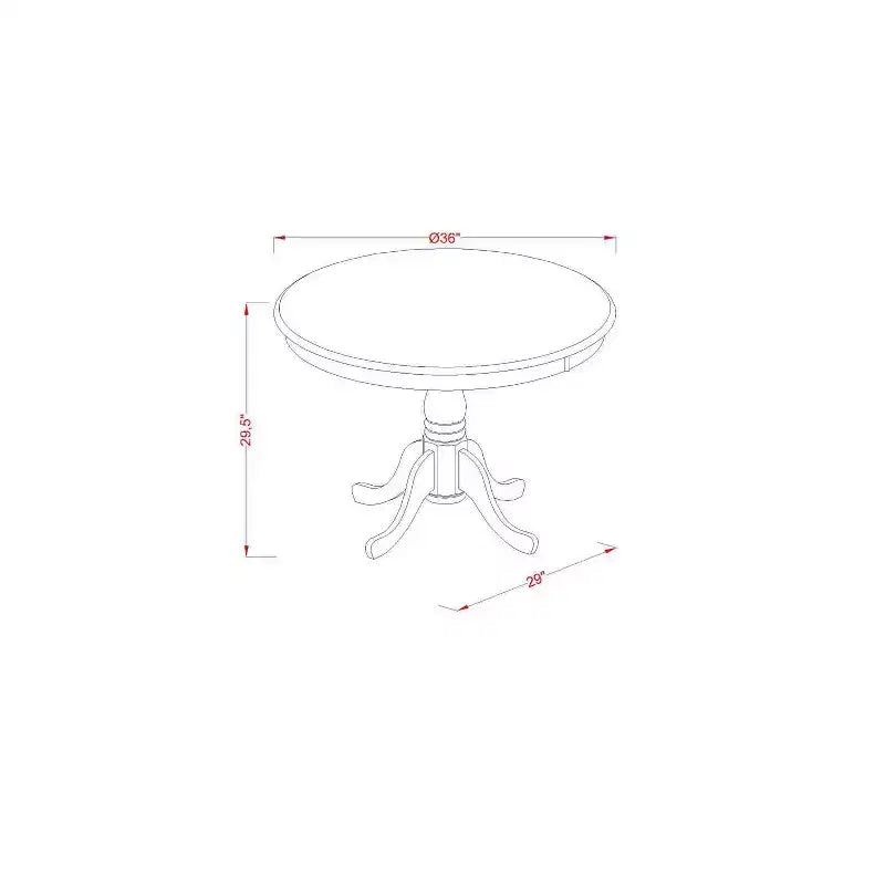 HomeStock 3-Piece Black and Cherry Finish Solid Wood Top-Dining Room Set-Seats 4