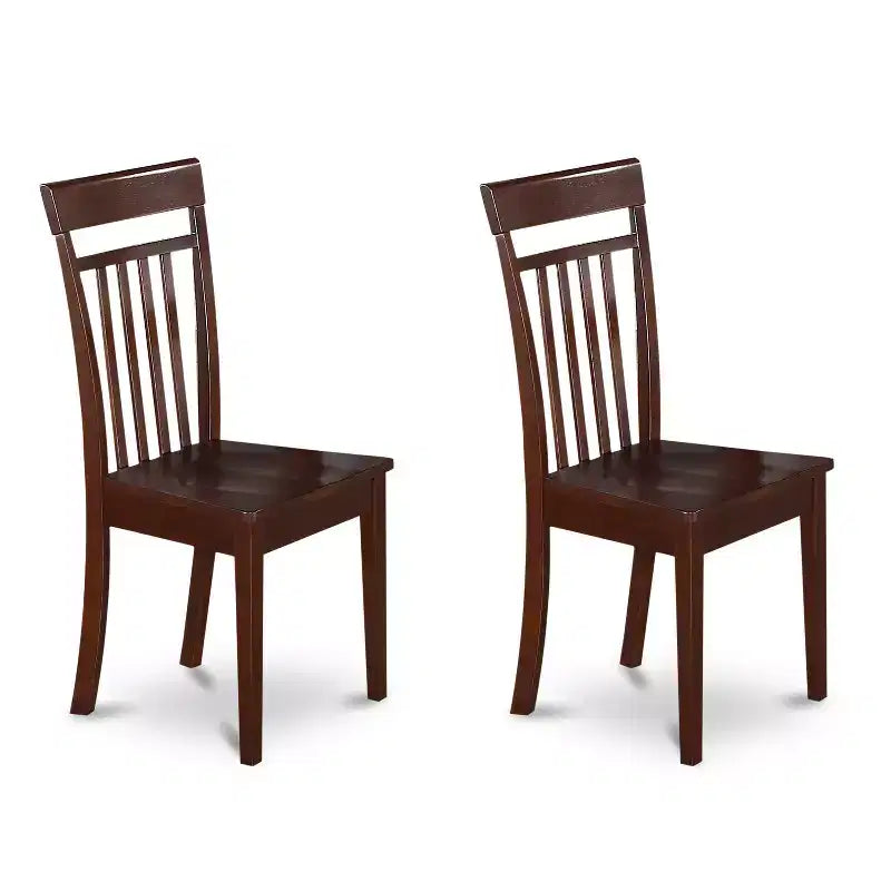 Victorian Dining Set - 3 Piece Table & Chair Set - 32x54 Inch Rectangle Table - Mahogany Finish