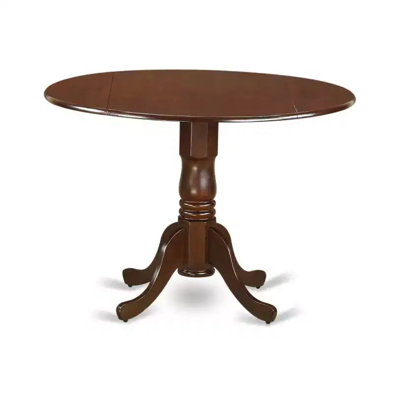 Dinette Set 5 Piece Round Table & Chairs - Kitchen Dining Room Set Mahogany Finish