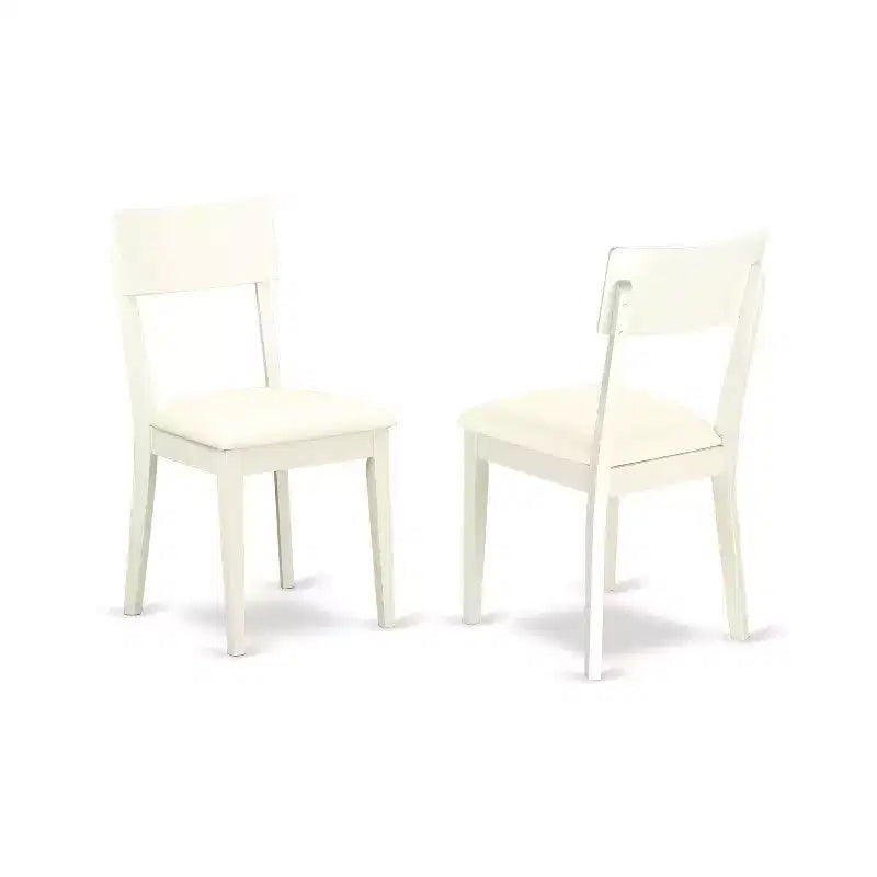 HomeStock 7-Piece Linen White Finish Solid Wood Top Dining Table with 6 Chairs
