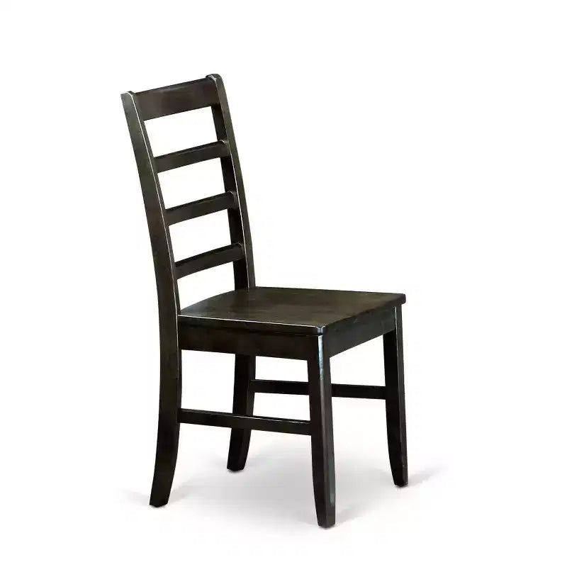 HomeStock 5-Piece Square Black and Cherry Finish Solid Wood Top Dining table with 4-Chairs