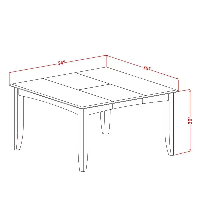 HomeStock 5-Piece Square Black and Cherry Finish Solid Wood Top Dining table with 4-Chairs