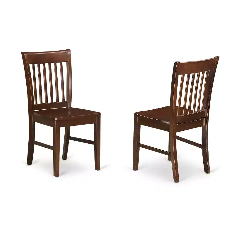 HomeStock 5-Piece Rectangle Mahogany Finish Solid Wood Top Dining table with 4-Chairs