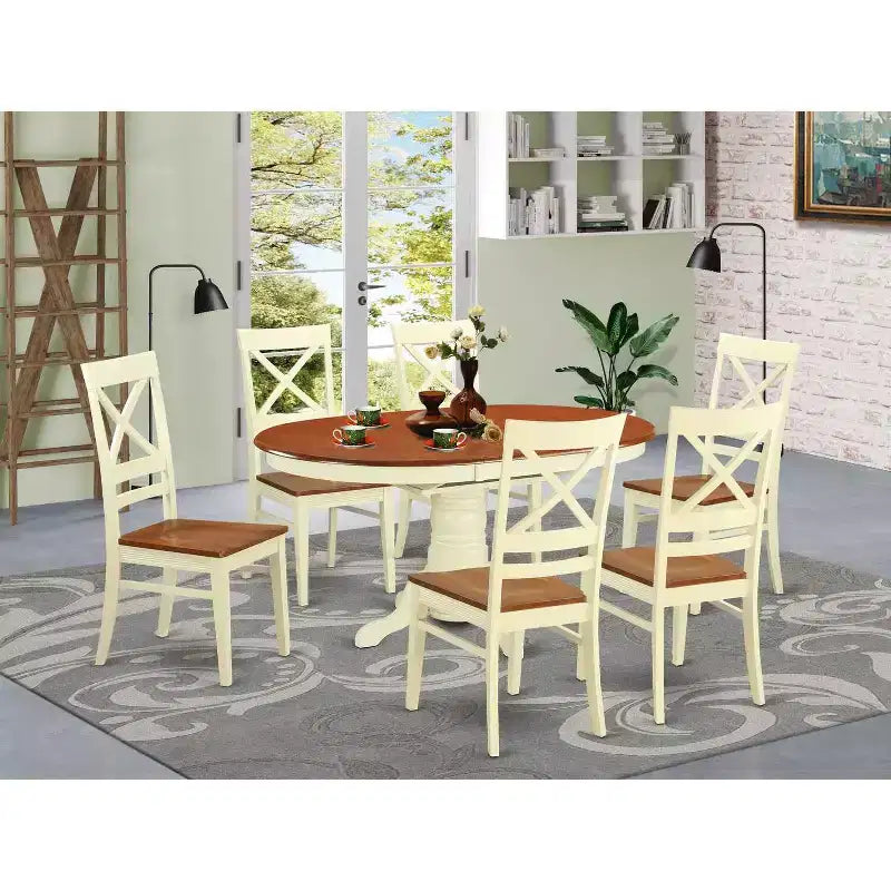 Modern Dining Set 5 Piece - Rubber Wood Table & Chairs - Kitchen Dining Room Furniture