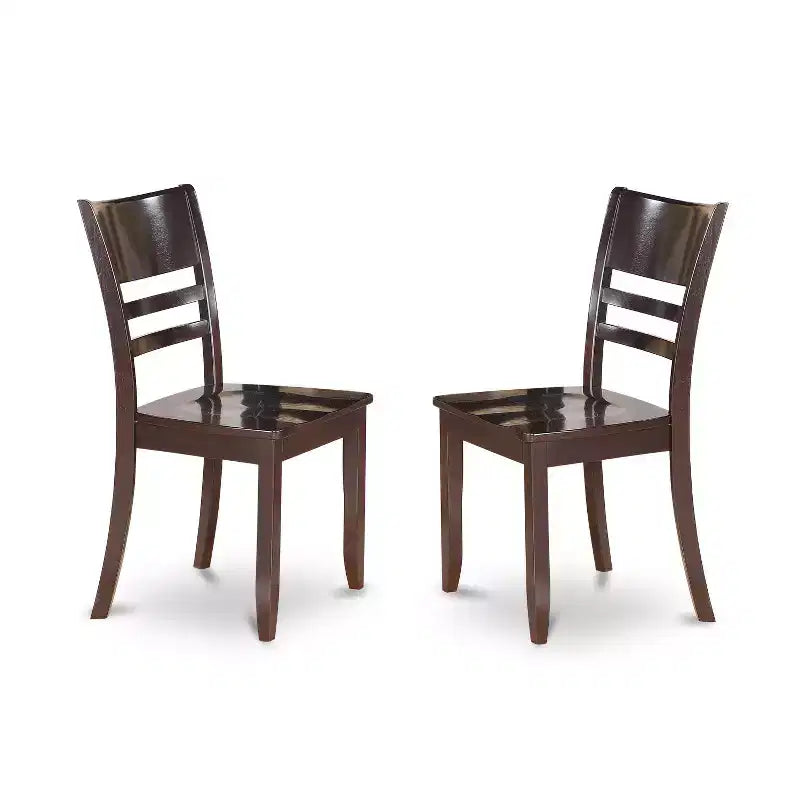 5-Piece Round Cappuccino Finish Solid Wood Top Dining table with 4-Chairs with