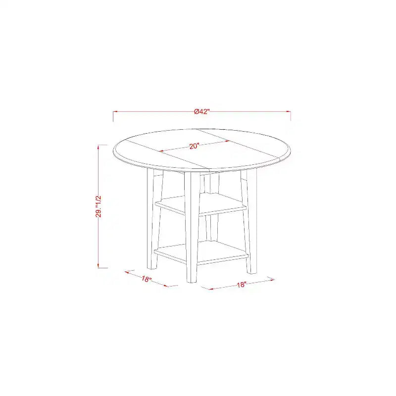 HomeStock 5-Pc Linen White Finish Solid Wood Top - Dining Room Set - Seats-4