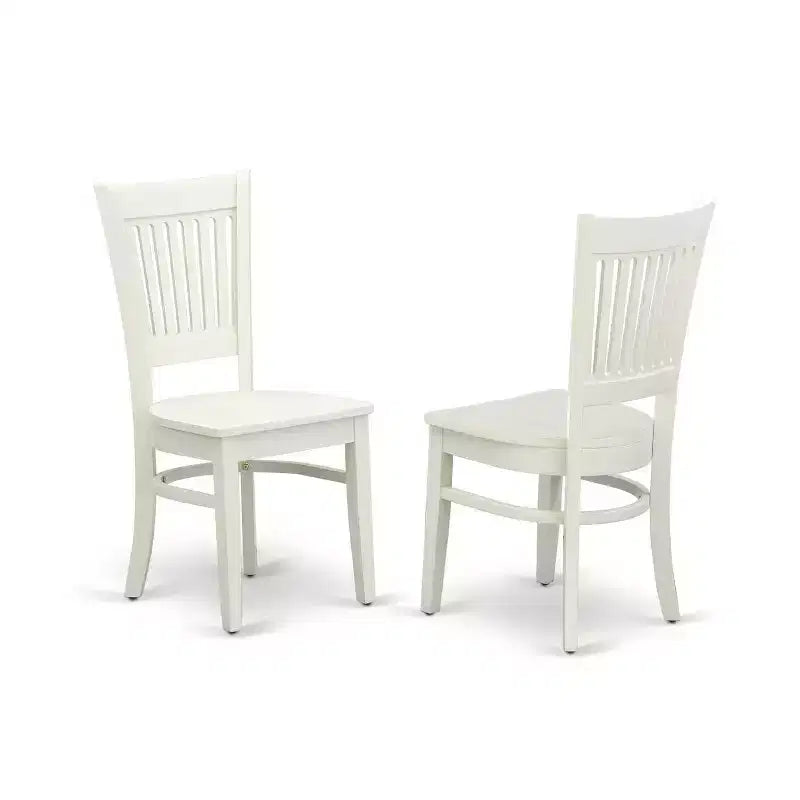 HomeStock 3-Pc Linen White Finish Rectangular Solid Wood Top With Dropleaf Dining Table Set