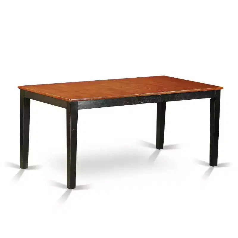 HomeStock 6-Piece Rectangle Black and Cherry Finish Solid Wood Top Dining Table with 1-Bench and 4-Chairs