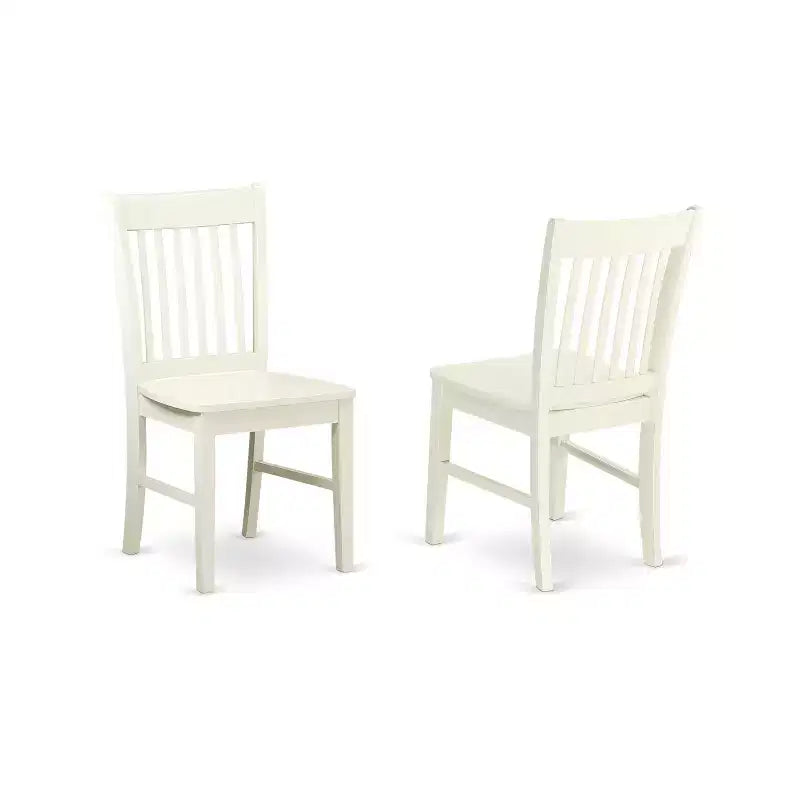 Kitchen Table Set 3 Piece Round Dining Table & Chairs Linen White
