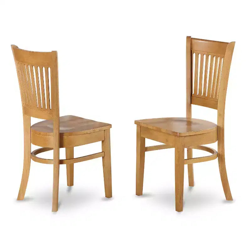 HomeStock 3-Piece Natural Brown Oak Finish Solid Wood Top Dining Table Set