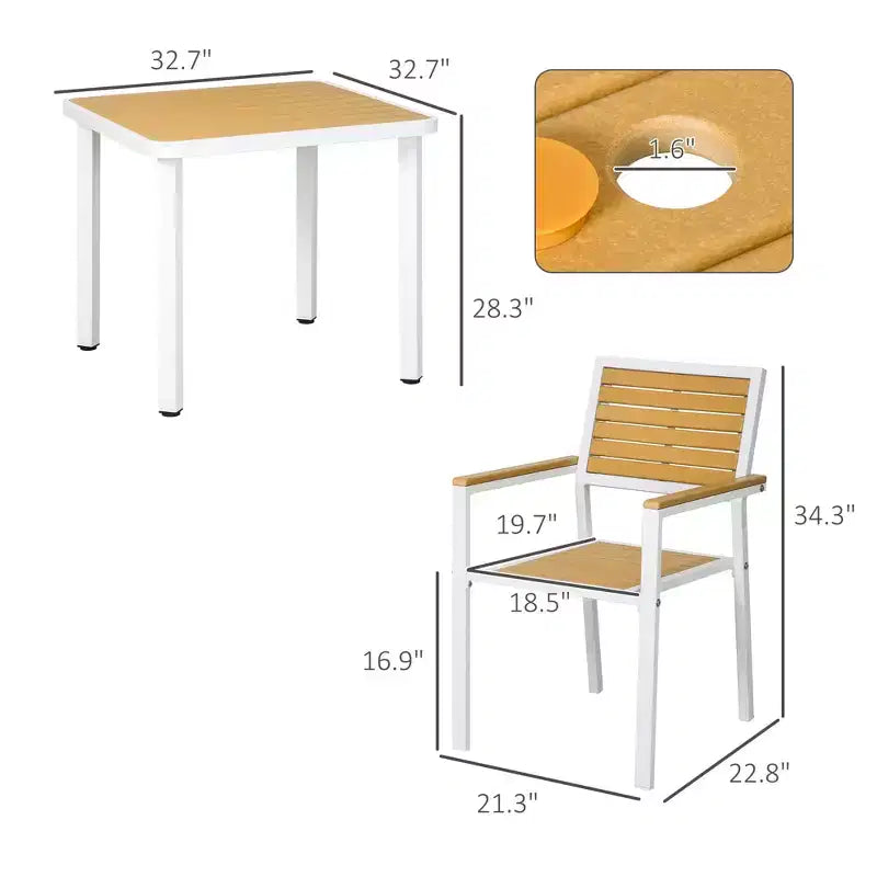 5 Pieces Outdoor Dining Set for 4, Wicker Rattan Patio Furniture Set, Patio Table and Chairs Set with Cushions, Square Metal Table Top