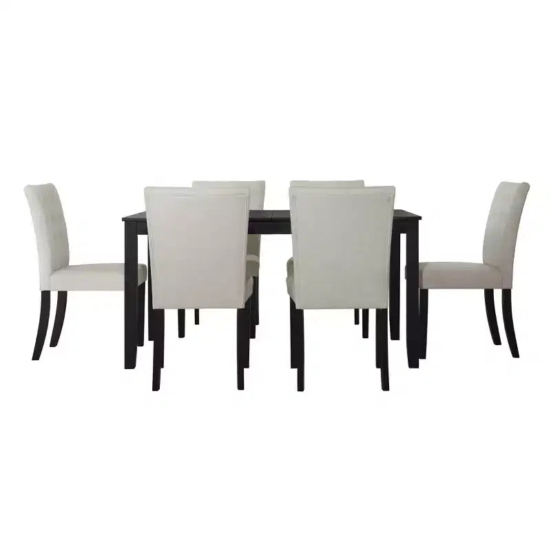 ChaletPosh 7 Pieces Dining Set with Linen Cover Dining Chair