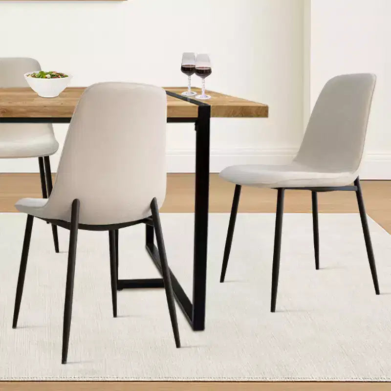 5-Piece Modern Dining Table Set,59 Rectangular Table with 4 Upholstered Chairs Kitchen & Dining Room Small Space Furniture-Panipeachy