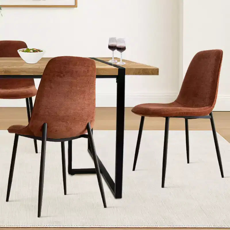 5-Piece Modern Dining Table Set,59 Rectangular Table with 4 Upholstered Chairs Kitchen & Dining Room Small Space Furniture-Panipeachy
