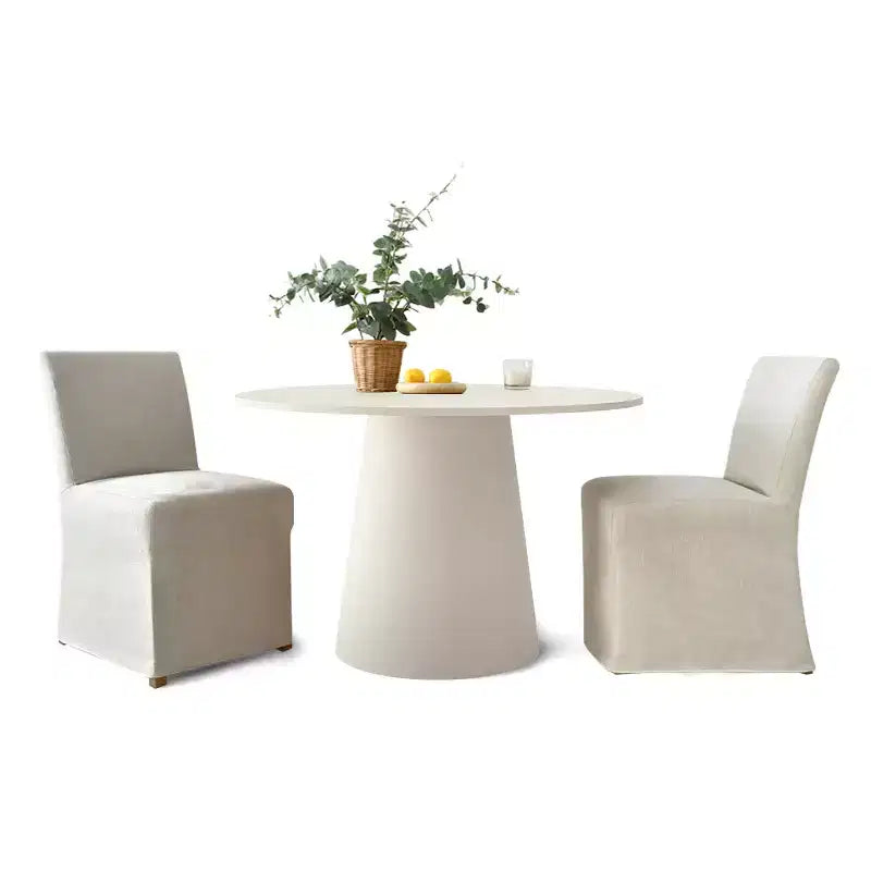 3-Piece Dining Room Table and Chair Set, 35 Round Table with Upholstered Slipcover Chairs for Breakfast Nook or Small Space-Panipeachy