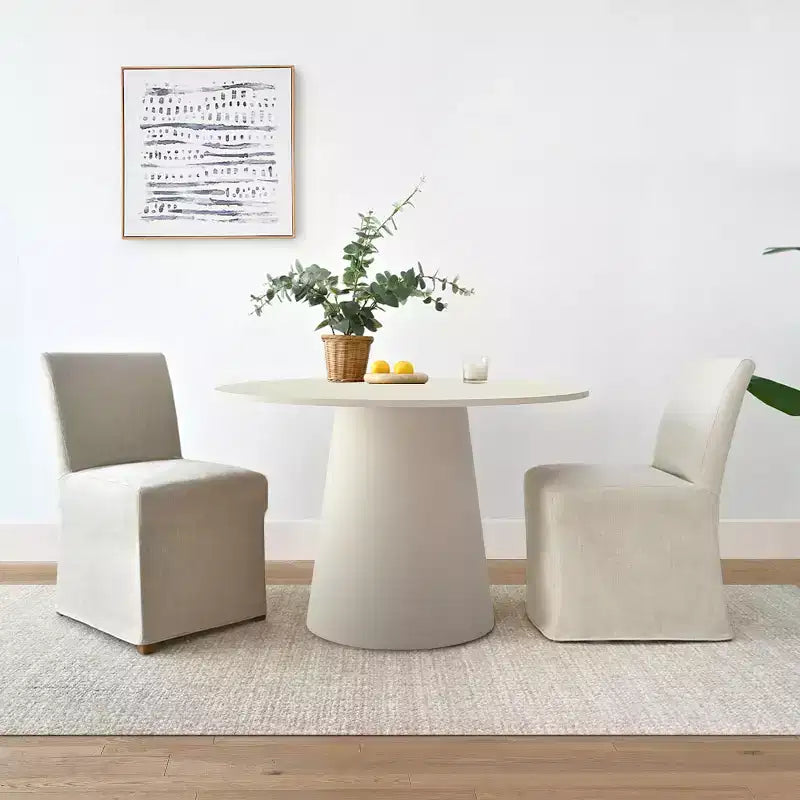 Ensemble table et chaises de salle à manger 3 pièces, table ronde de 89 cm avec chaises déhoussables rembourrées pour coin repas ou petit espace - Panipeachy