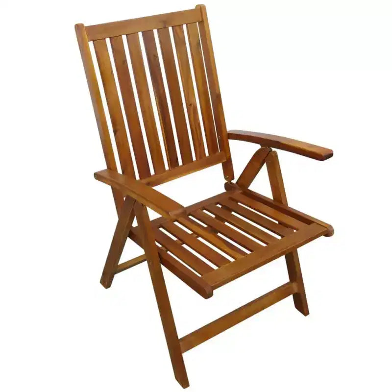 vidaXL Outdoor Dining Set Brown Solid Acacia Wood Medium Foldable