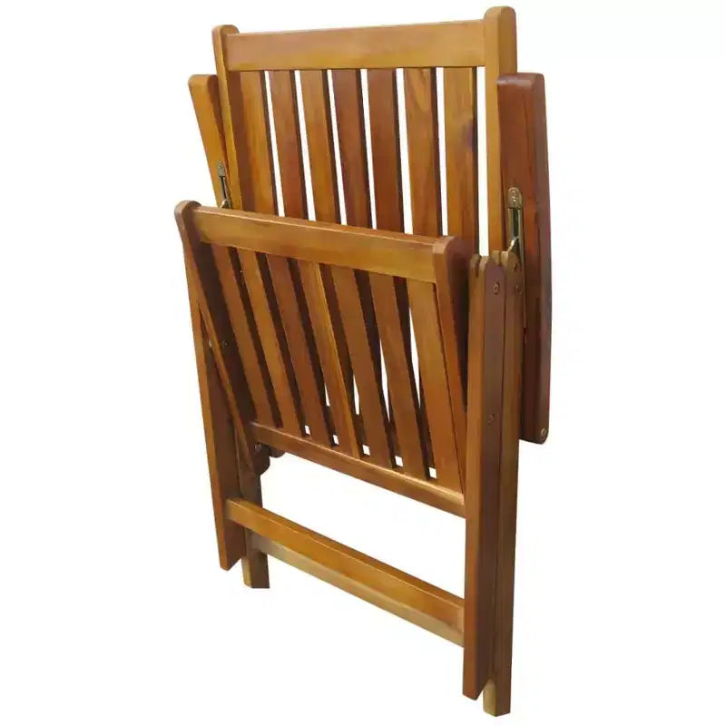 vidaXL Outdoor Dining Set Brown Solid Acacia Wood Medium Foldable