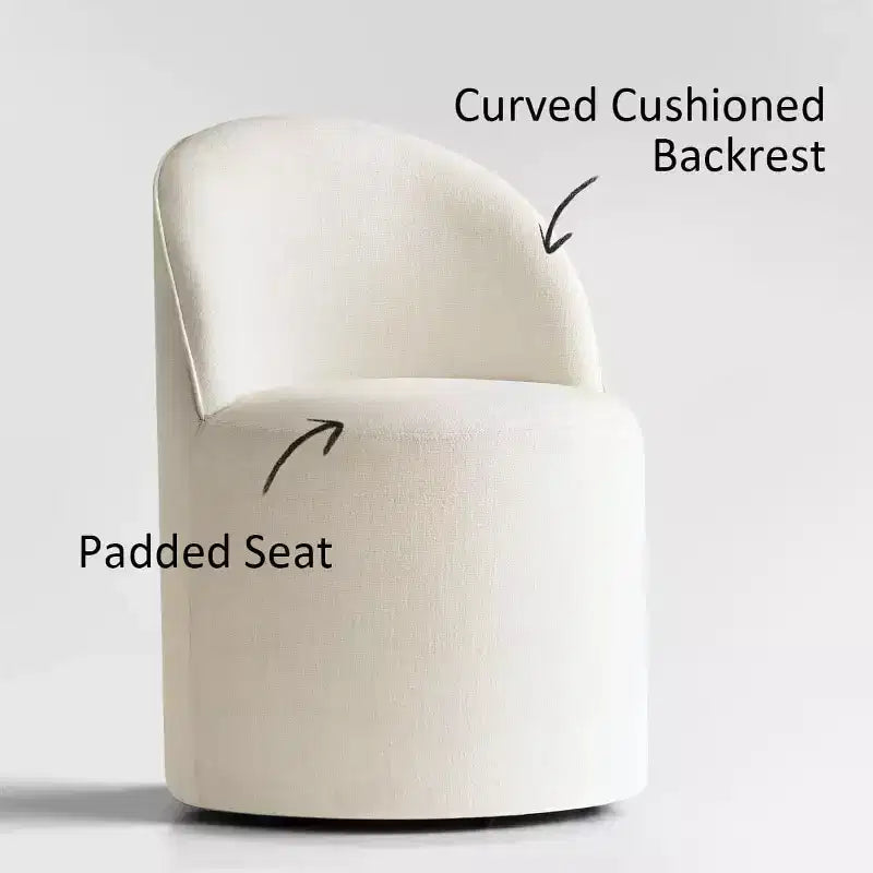 Dining Table Set for 6, Oval 79 Table and Linen Fabric Upholstered Barrel Chairs with Casters, for the Dining Room-Panipeachy