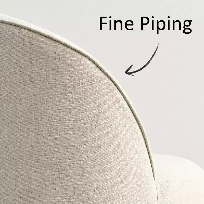 Dining Table Set for 6, Oval 79 Table and Linen Fabric Upholstered Barrel Chairs with Casters, for the Dining Room-Panipeachy