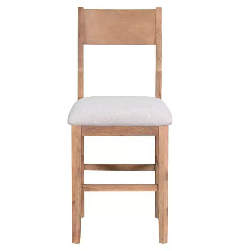 5 Pieces Counter Height Dining Set for 4, Farmhouse Wooden Bar Table Set with 4 Upholstered Chairs for Small Places