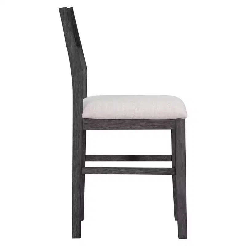 5 Pieces Counter Height Dining Set for 4, Farmhouse Wooden Bar Table Set with 4 Upholstered Chairs for Small Places