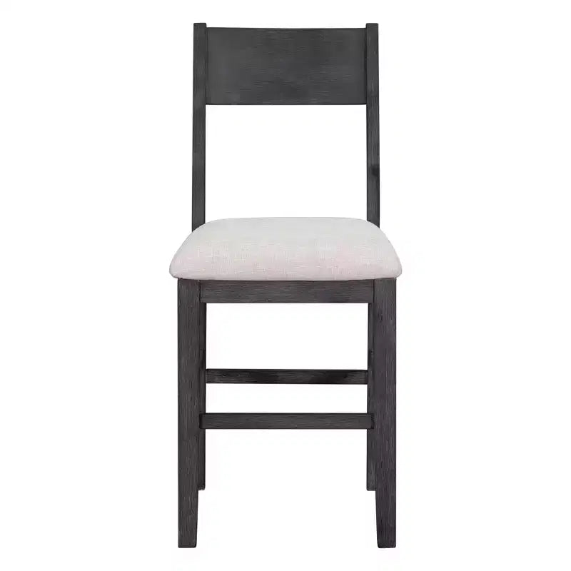 5 Pieces Counter Height Dining Set for 4, Farmhouse Wooden Bar Table Set with 4 Upholstered Chairs for Small Places