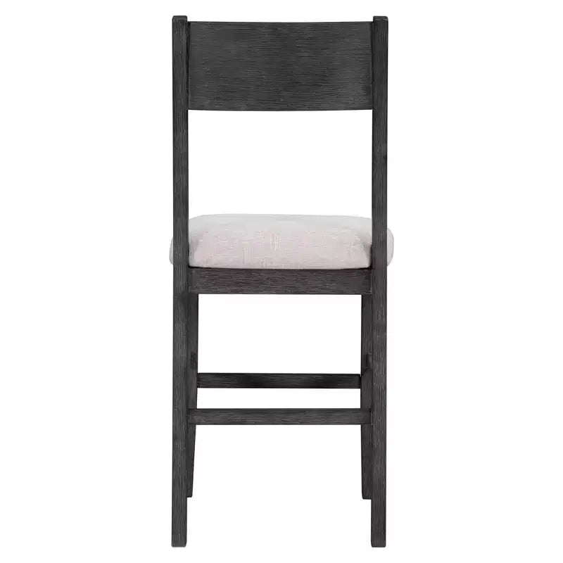 5 Pieces Counter Height Dining Set for 4, Farmhouse Wooden Bar Table Set with 4 Upholstered Chairs for Small Places