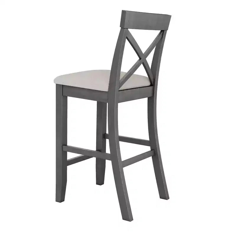 3 Pieces Wood Bar Height Dining Table Set, Farmhouse Rectangle Kitchen Breakfast Nook with 2 Chairs for Small Places