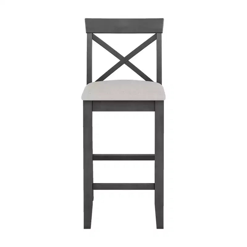3 Pieces Wood Bar Height Dining Table Set, Farmhouse Rectangle Kitchen Breakfast Nook with 2 Chairs for Small Places