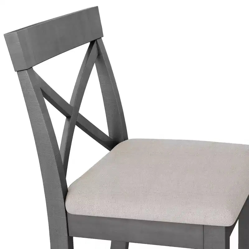 3 Pieces Wood Bar Height Dining Table Set, Farmhouse Rectangle Kitchen Breakfast Nook with 2 Chairs for Small Places