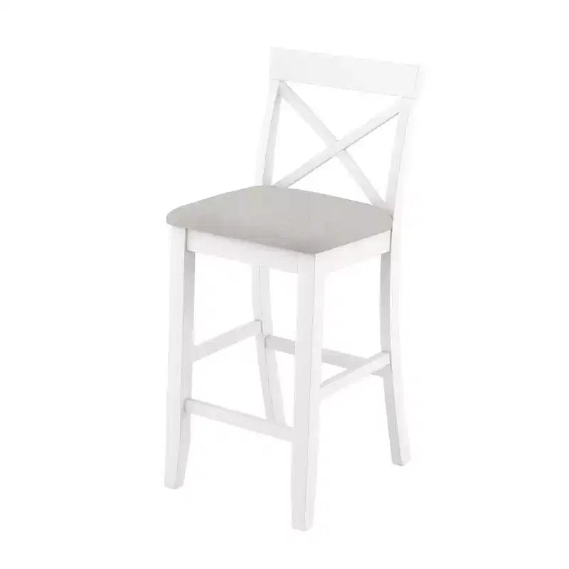 3 Pieces Wood Bar Height Dining Table Set, Farmhouse Rectangle Kitchen Breakfast Nook with 2 Chairs for Small Places