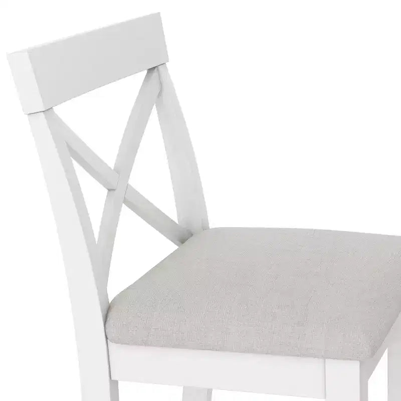 3 Pieces Wood Bar Height Dining Table Set, Farmhouse Rectangle Kitchen Breakfast Nook with 2 Chairs for Small Places