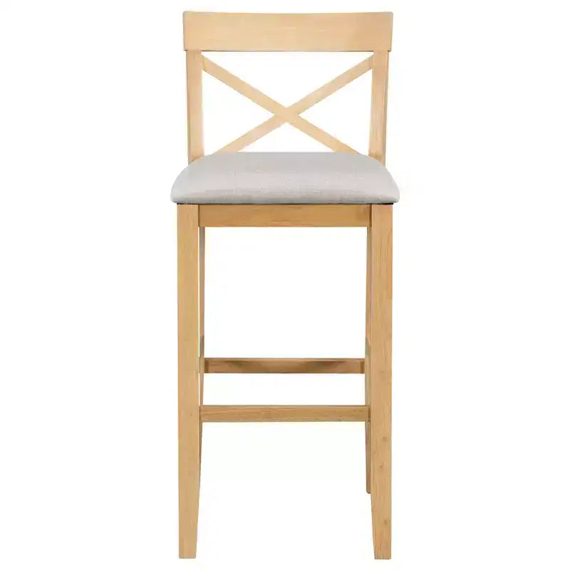 3 Pieces Wood Bar Height Dining Table Set, Farmhouse Rectangle Kitchen Breakfast Nook with 2 Chairs for Small Places