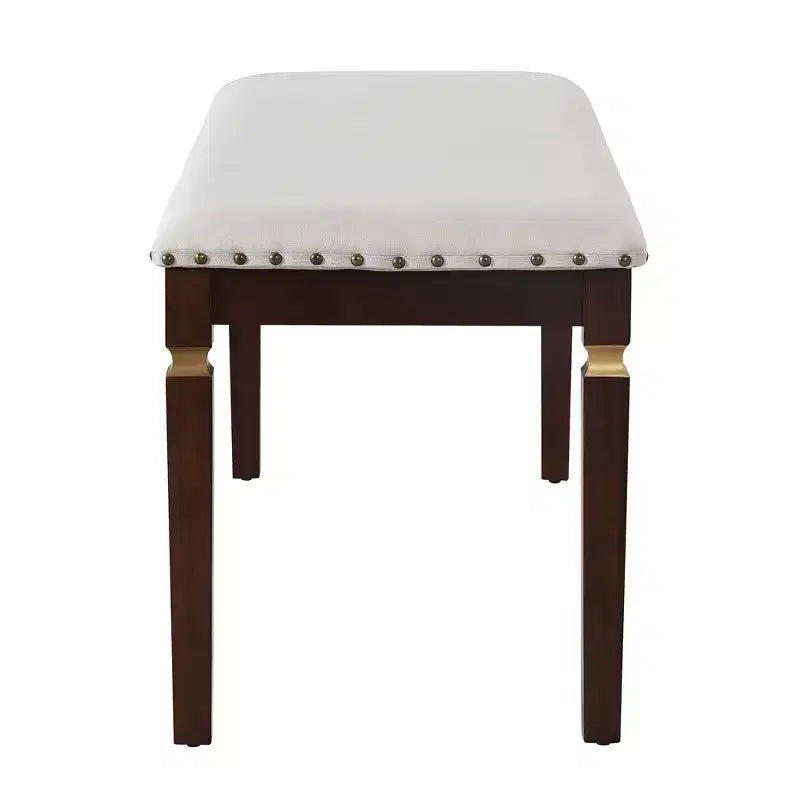 Retro 6 Pieces Kitchen Dining Table Set, Rectangular Table and 4 High-Back Tufted Chairs & Bench, Wood Dining Room Table Set for 6