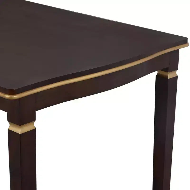 Retro 6 Pieces Kitchen Dining Table Set, Rectangular Table and 4 High-Back Tufted Chairs & Bench, Wood Dining Room Table Set for 6