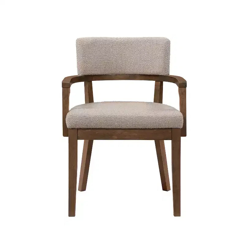 Christopher Knight Home Raisa 5 Piece Farmhouse Rubberwood Dining Set with Boucle Upholstered Chairs