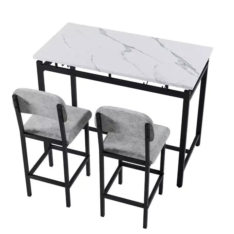 sumyeg 3 Piece Dining Table Set with 2 Upholstered Chairs for Kitchen or Small Apartment