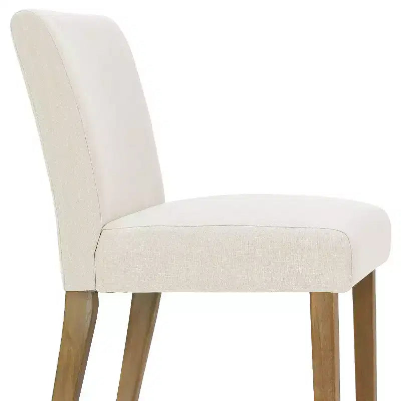 Expandable Dining Table Set for 8, Rectangular Table with Removable Leaves and Armless Linen Chairs, Featuring Solid Wood Legs-Panipeachy