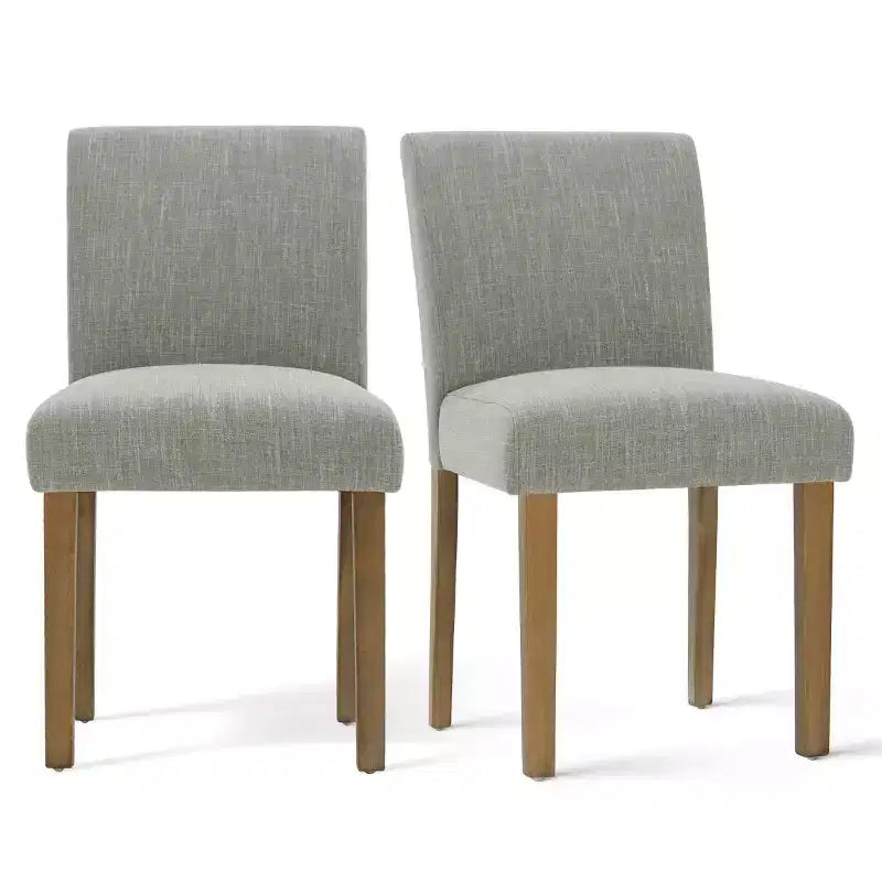 Expandable Dining Table Set for 8, Rectangular Table with Removable Leaves and Armless Linen Chairs, Featuring Solid Wood Legs-Panipeachy