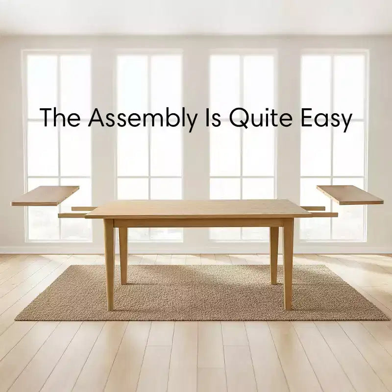 Expandable Dining Table Set for 8, Rectangular Table with Removable Leaves and Armless Linen Chairs, Featuring Solid Wood Legs-Panipeachy
