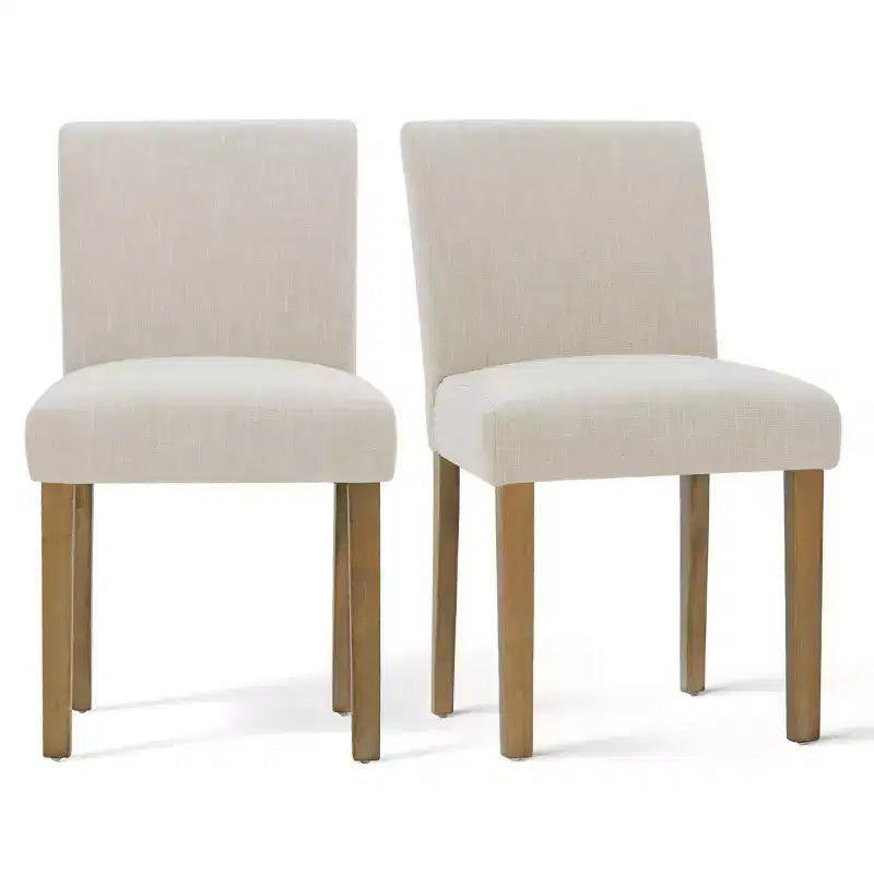 Expandable Dining Table Set for 8, Rectangular Table with Removable Leaves and Armless Linen Chairs, Featuring Solid Wood Legs-Panipeachy