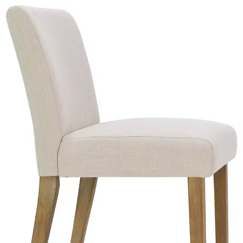 Expandable Dining Table Set for 8, Rectangular Table with Removable Leaves and Armless Linen Chairs, Featuring Solid Wood Legs-Panipeachy